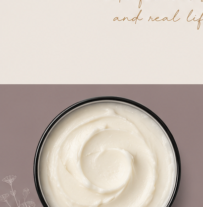 Open jar of creamy whipped body butter texture